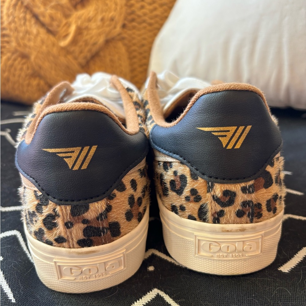 Gola Leopard Print Low-Top Sneakers With White & Tan Accents View 5